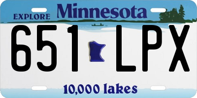 MN license plate 651LPX