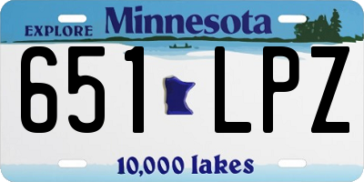 MN license plate 651LPZ