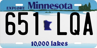 MN license plate 651LQA