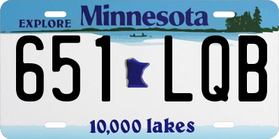MN license plate 651LQB