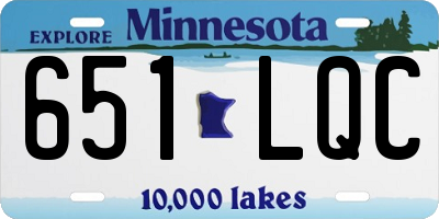 MN license plate 651LQC