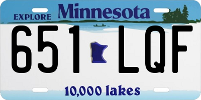 MN license plate 651LQF