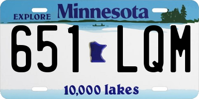 MN license plate 651LQM