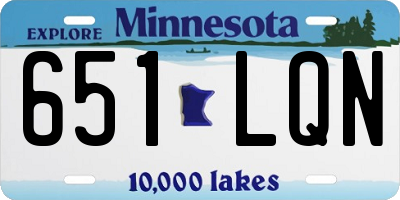 MN license plate 651LQN