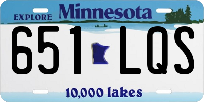 MN license plate 651LQS