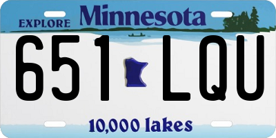 MN license plate 651LQU