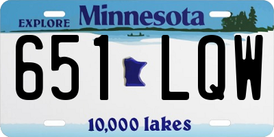 MN license plate 651LQW