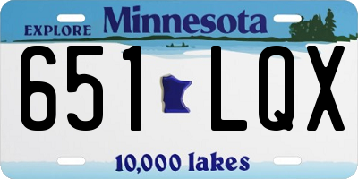 MN license plate 651LQX