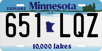MN license plate 651LQZ