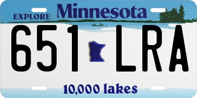 MN license plate 651LRA