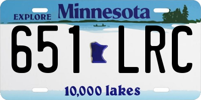 MN license plate 651LRC