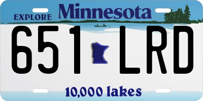 MN license plate 651LRD
