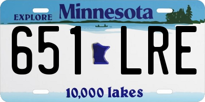 MN license plate 651LRE