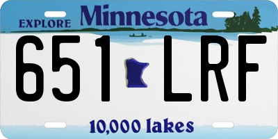 MN license plate 651LRF