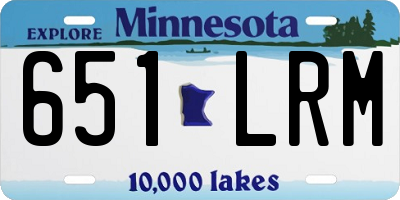 MN license plate 651LRM