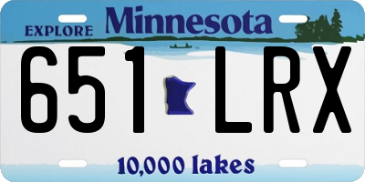 MN license plate 651LRX
