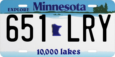 MN license plate 651LRY