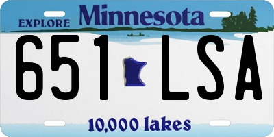 MN license plate 651LSA