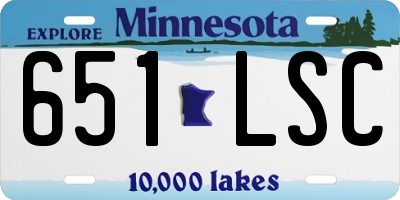 MN license plate 651LSC