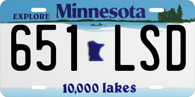 MN license plate 651LSD