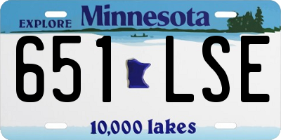 MN license plate 651LSE