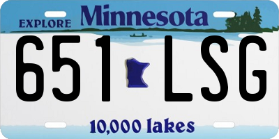 MN license plate 651LSG
