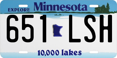 MN license plate 651LSH