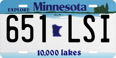 MN license plate 651LSI