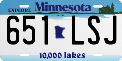 MN license plate 651LSJ