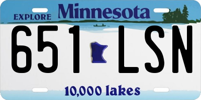 MN license plate 651LSN