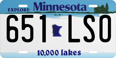 MN license plate 651LSO