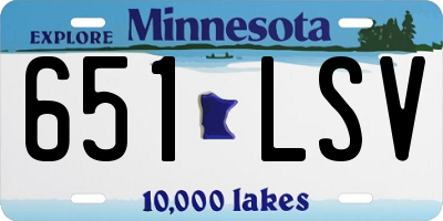 MN license plate 651LSV