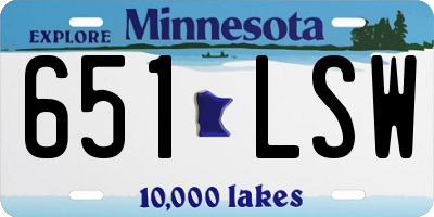 MN license plate 651LSW