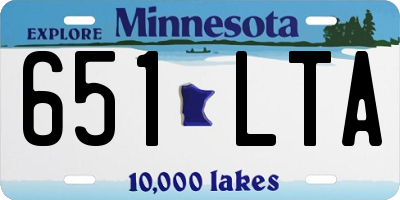 MN license plate 651LTA