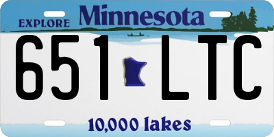 MN license plate 651LTC