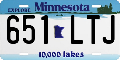 MN license plate 651LTJ