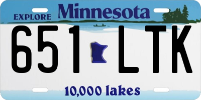 MN license plate 651LTK