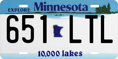 MN license plate 651LTL