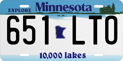 MN license plate 651LTO
