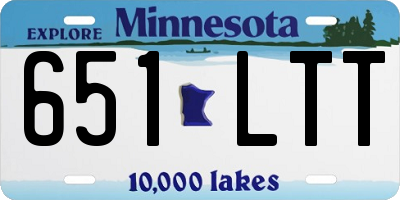 MN license plate 651LTT