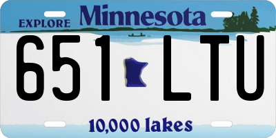 MN license plate 651LTU
