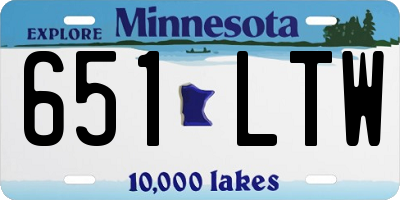 MN license plate 651LTW