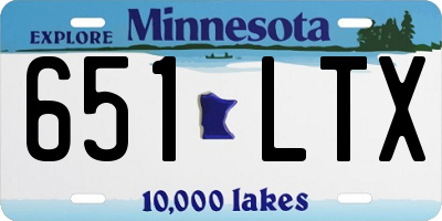 MN license plate 651LTX