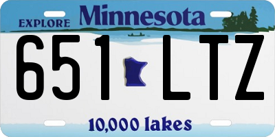 MN license plate 651LTZ