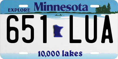 MN license plate 651LUA