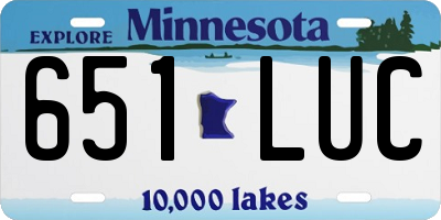 MN license plate 651LUC