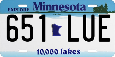 MN license plate 651LUE