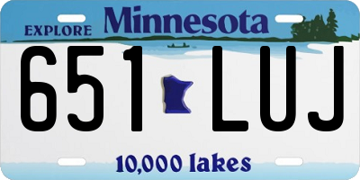 MN license plate 651LUJ