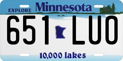 MN license plate 651LUO