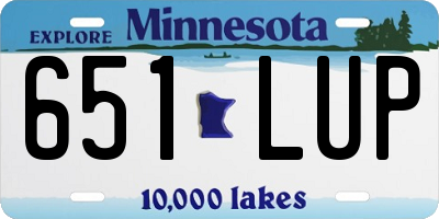 MN license plate 651LUP